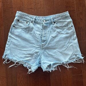 Zara denim cutoff shorts, light wash, size 12